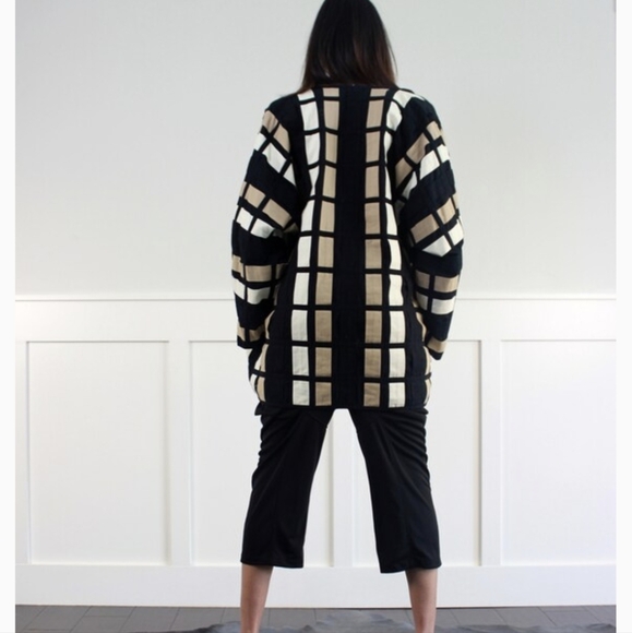 Vintage 90s Yak Magik Colorblock Cotton Quilted Oversized Kimono Jacket Large - Picture 5 of 7